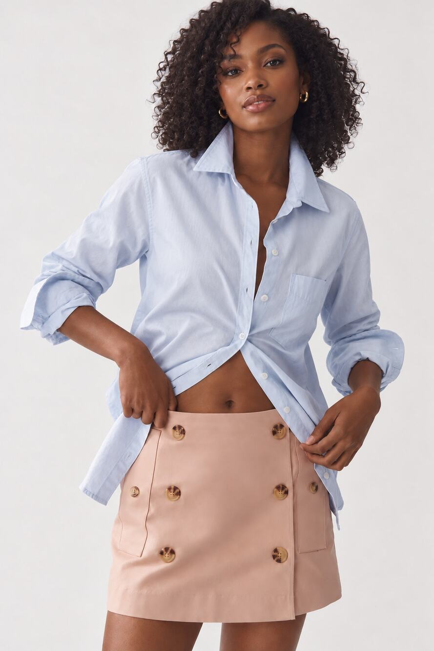 Maeve Anthropologie Button Front Trench Skort Size 2 Praline Tan